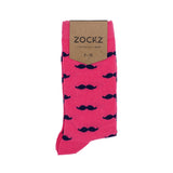 La Moustache Rose // Patterned Socks - Zockz