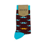 La Moustache Brun // Patterned Socks - Zockz