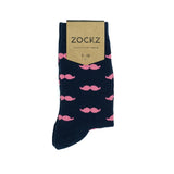 La Moustache Bleu Marine // Patterned Socks - Zockz
